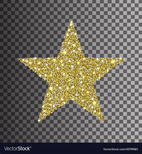 Gold Glitter Star On Transparent Background Vector Image