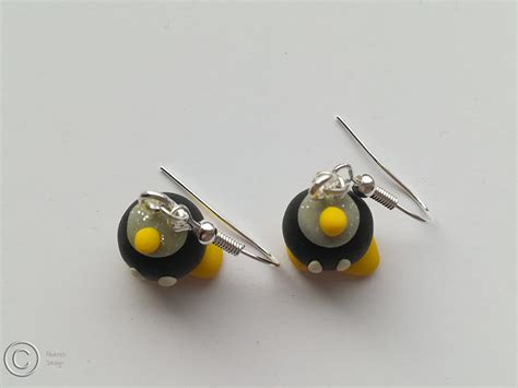 Chain Chomp Bomb Dangle Earrings Mario Bross Super Game Loose Points