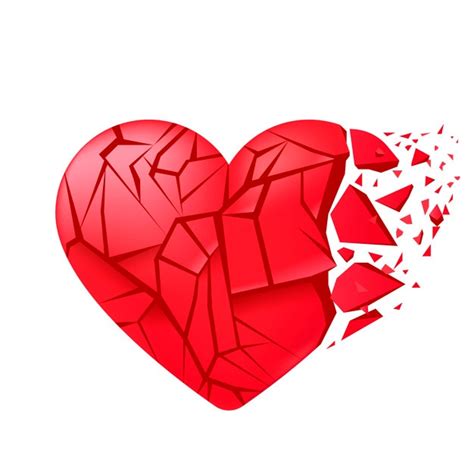 Free Vector Broken Heart Sealed Isolated Red Glass Shards