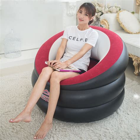Adult Type Inflatable Outdoor Chair Round Shape Lazy Single Sofa Chair