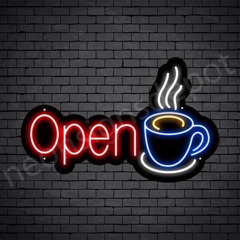 Coffee Neon Sign Open Cup Neon Signs Depot