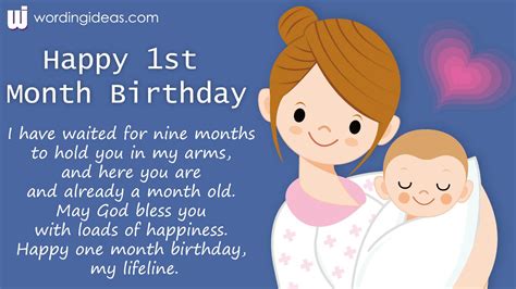 St Month Birthday Wishes For Baby Boy Wording Ideas