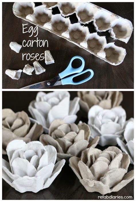 Refab Diaries Upcycle Egg Carton Roses Egg Carton Paper Flowers
