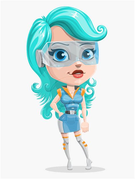 Smart Technology Future Girl Cartoon Vector Character Futuristic
