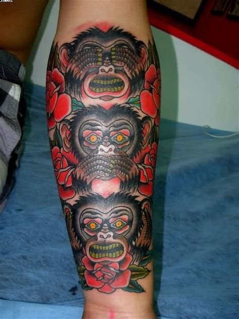 Types of grim reaper tattoos tribal. see speak hear no evil monkeys arm tattoo with roses ...