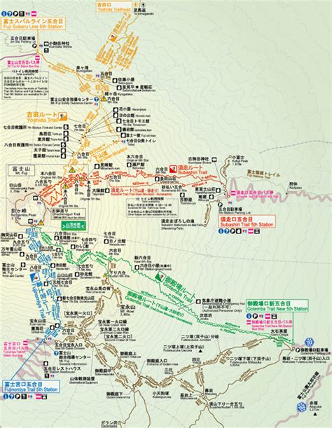 Mount fuji (富士山, fujisan, japanese: Trail map｜Mt.Fuji