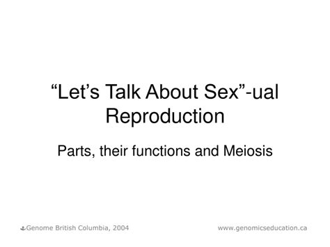Ppt “lets Talk About Sex” Ual Reproduction Powerpoint Presentation