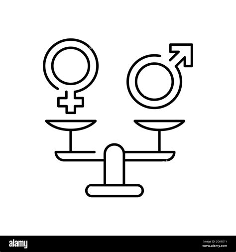 gender equality color line icon women s rights corporate social responsibility sustainable
