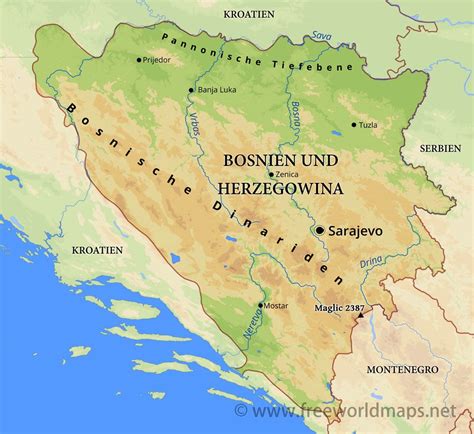 Karte von Bosnien - Freeworldmaps.net