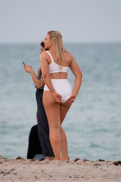 Iskra Lawrence Sports A White Bikini During A Night Photoshoot In Miami