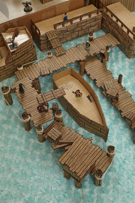 Art Cardboard Docks Battlemap Terrain Dnd Cardboard Art Dnd Crafts Dnd Diy