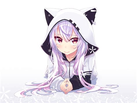 Don's miss out on special discounts during shopping season. Desktop wallpaper azuma lim, anime girl, white hoodie, hd ...
