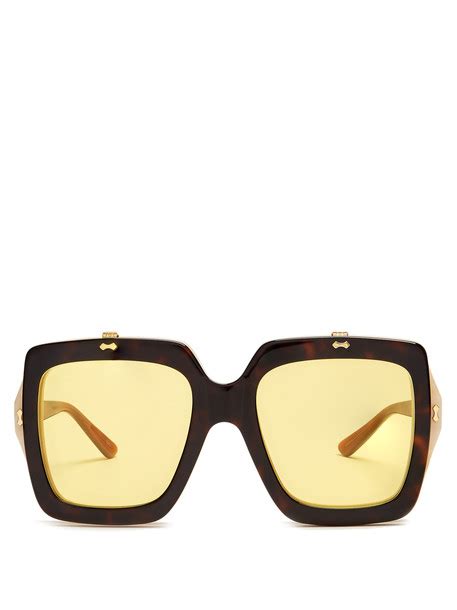 Gucci Oversized Square Frame Acetate Sunglasses Wheretoget