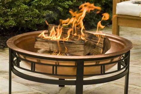 Round Copper Fire Pit For Outdoor Feature Clean Burning Finely