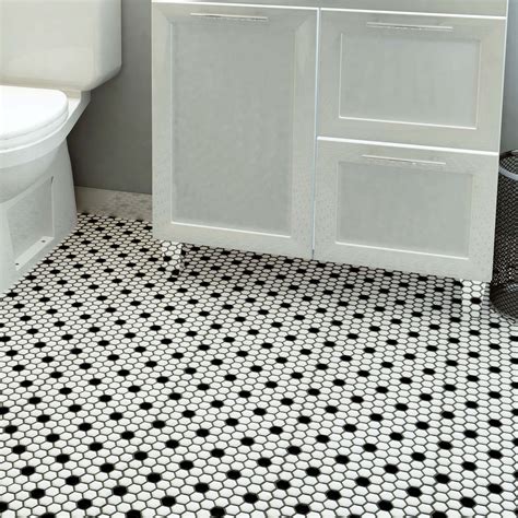 Mosaic Floor Tiles Black And White 40 Black White Bathroom Design And Tile Ideas Llflooring