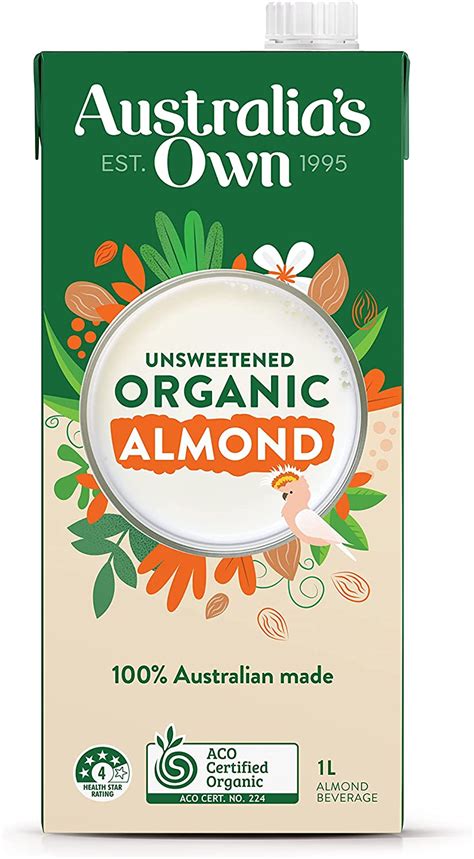 Australias Own Organic Unsweetened Almond Milk 1ltr Buy Online At
