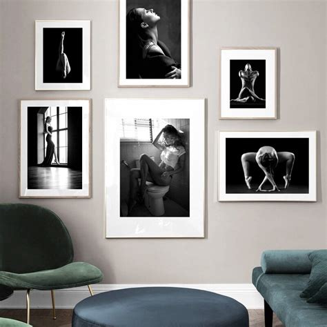 Black White Sexy Woman Nude Body Art Prints Wall Art Canvas Painting