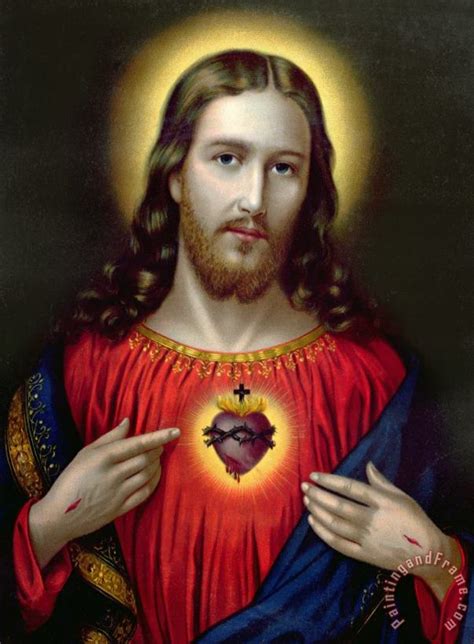 English School The Sacred Heart Of Jesus Painting The Sacred Heart Of