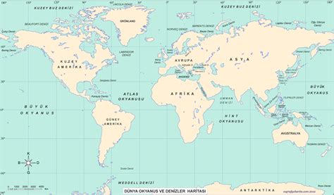 Dünya Dilsiz Haritası Okyanuslar WRHS