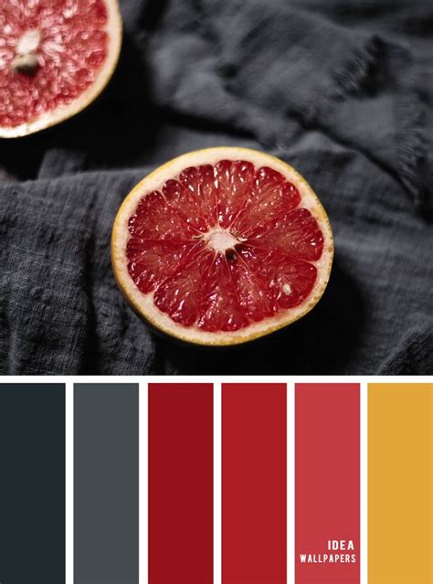 Black Grey Red Citrus Color Palette A Pretty Color Palette Use The