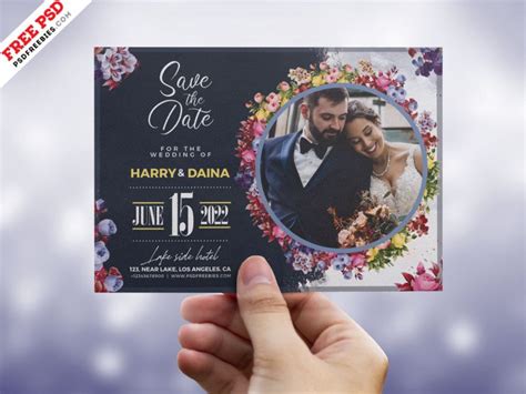 This is easy to edit and fully customizable in all versions of photoshop and illustrator. Wedding Invitation Card with Photo PSD | PSDFreebies.com