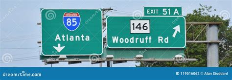 Interstate 85 Highway Sign Stock Photo Image Of Woodruff 119516062