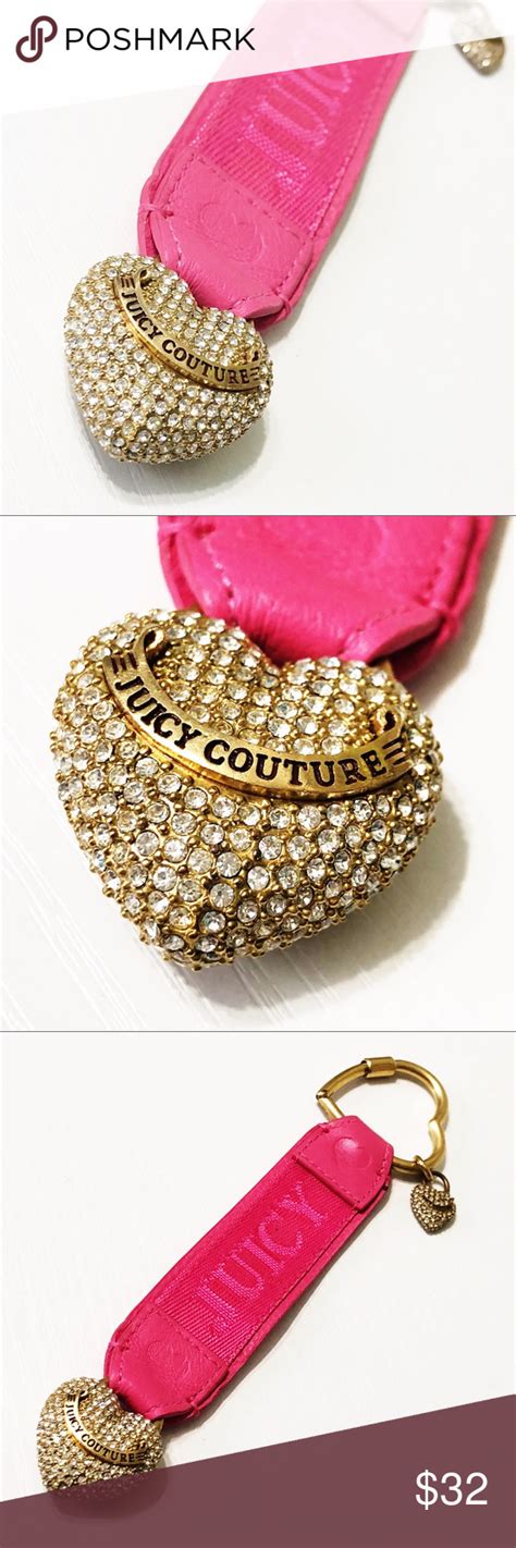 Juicy Couture • Pave Heart Leather Key Fob Chain