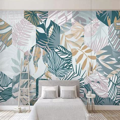 3d Retro Banana Leaf Wallpaper Custom Mural Tropical