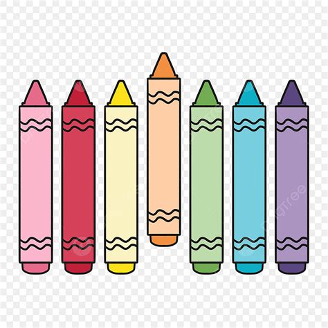 Color Blue Crayon Clipart Vector Multiple Colorful Cartoon Crayons