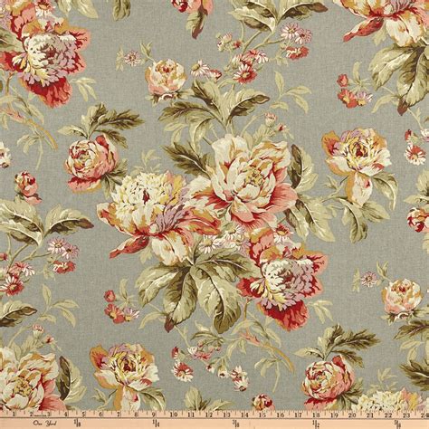 Waverly Fleuretta Slate Duck Floral Upholstery Fabric