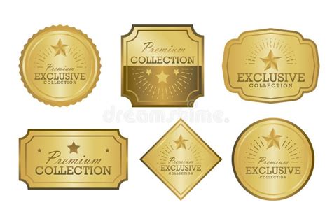 Exclusive Collection Sale Golden Badge Set Gold Label Illustration