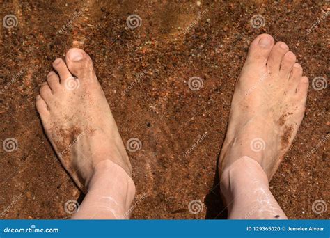 Barefoot Dipped In Water Stock Photo Image Of Brown 129365020
