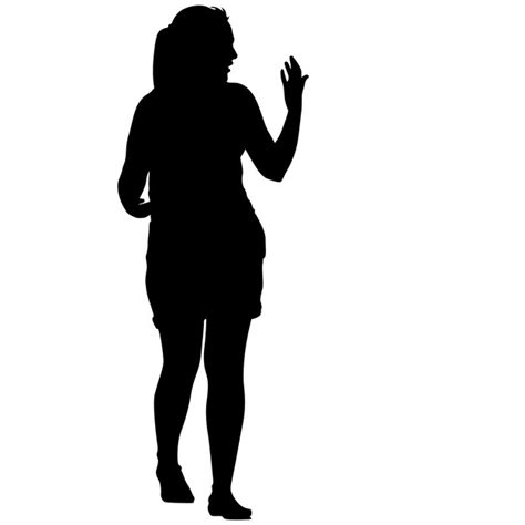 Premium Vector Black Silhouette Woman Standing People On White Background