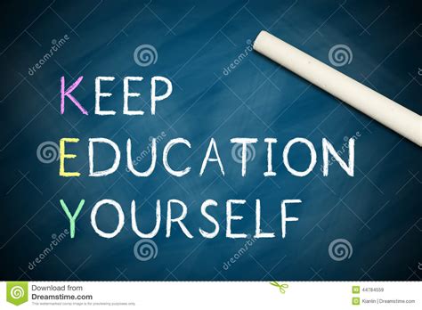 Key Keep Educating Yourself Acronym Message Bubble Education Concept