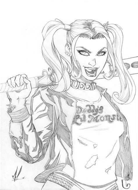 Harley Quinn Black And White On Harleyquinn Club Deviantart