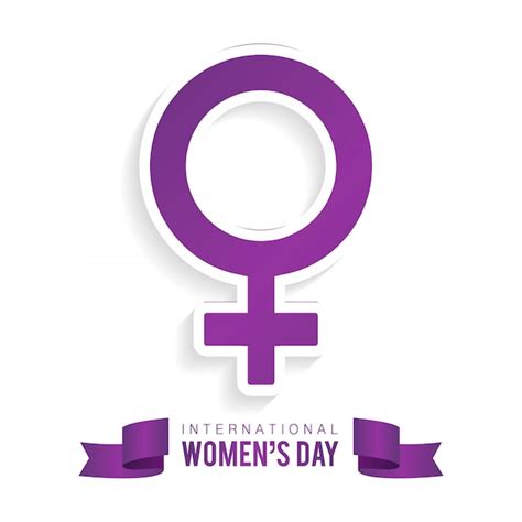 Día Internacional De La Mujer Fondo Con El Símbolo Femenino Púrpura