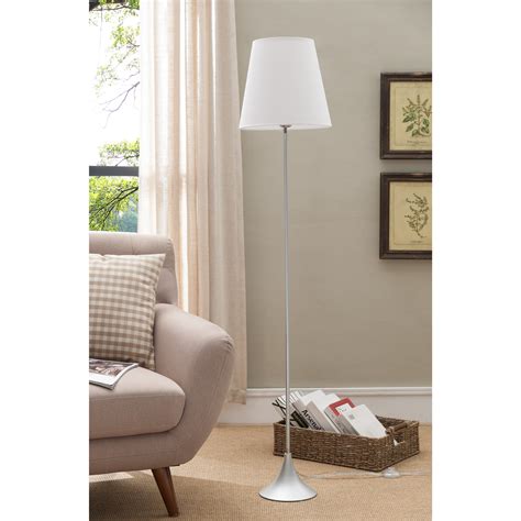 Shop K And B Furniture Co Inc Silver Metal Body And White Fabric Shade