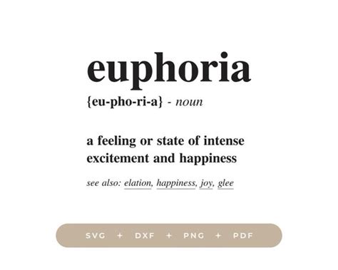 Euphoria Definition Svg Euphoria Inspired Art Definition Etsy New
