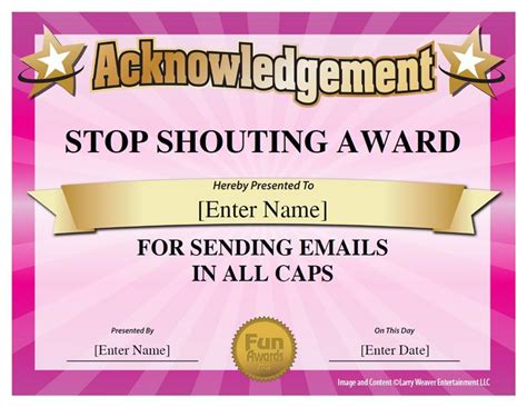 Funny Office Awards Top 10 List Funny Certificates Funny Office