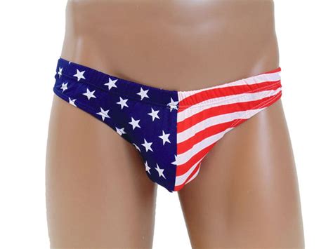 Usa Patriotic Swim Thong For Men Abc Underwear