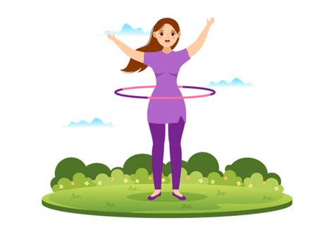 Best Woman Playing Hula Hoop Illustration Download In Png And Vector Format
