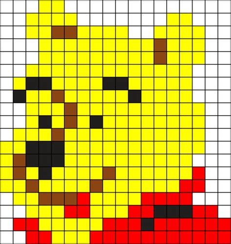 Winnie The Pooh Perler Bead Pattern Pixel Art Simples Ponto Cruz The