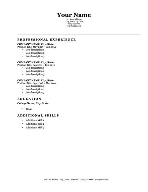 Free Blank Resume Templates For Microsoft Word 6 Templates Example