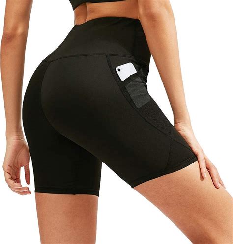 nobranded high waist yoga shorts with pockets workout shorts for women 4 way stretch yoga
