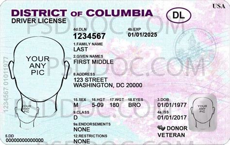 Usa Disctrict Of Columbia Driver License Front Back Sides Psd Store