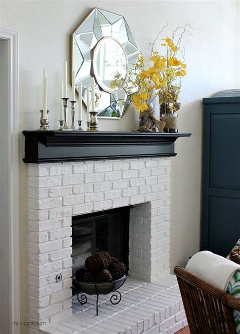 White Brick Fireplace Summer Home Decor Transitional Fireplace Mantels