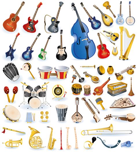 Vector Set Of Musical Instruments Graphics 02 Vector Music Free Download