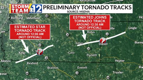 Digital First Preliminary Tornado Tracks From Wednesday Morning Wjtv