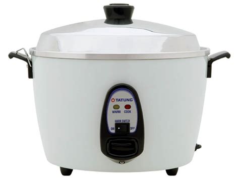 Tatung 10 Cup Rice Cooker With Stainless Steel Inner Pot And Steam Tray