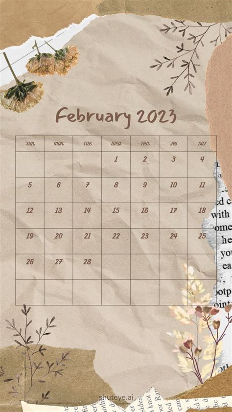 100 Printable February Calendar Ideas Free Calendars 2023 Shuteye